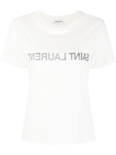 Saint Laurent Logo Cotton T-Shirt - Saint Laurent - Modalova