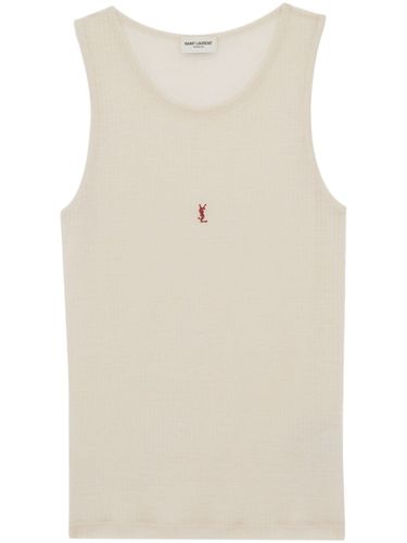 Saint Laurent Logo Cotton Blend Top - Saint Laurent - Modalova