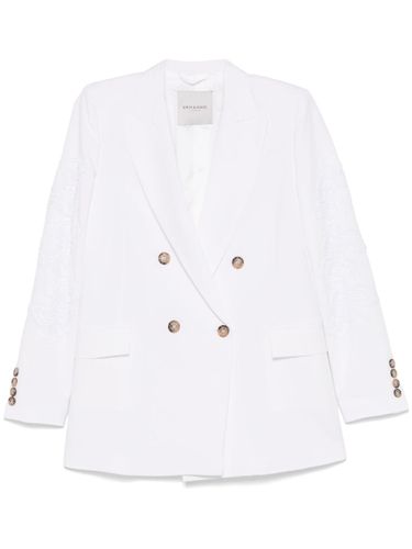 Linen And Cotton Embroidered Blazer Jacket - ERMANNO - Modalova