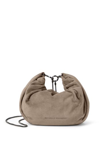 Suede Hobo Brioche Handbag - Brunello Cucinelli - Modalova