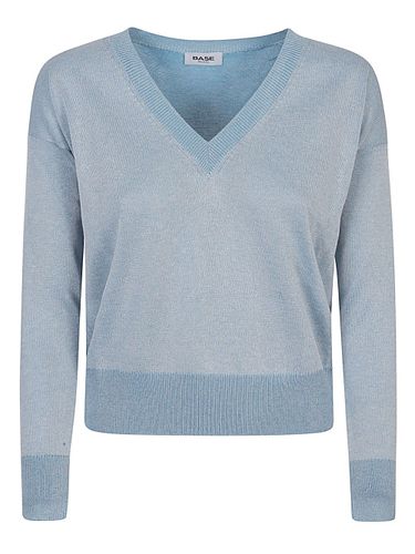 Base Cotton Blend V-Neck Sweater - Base - Modalova