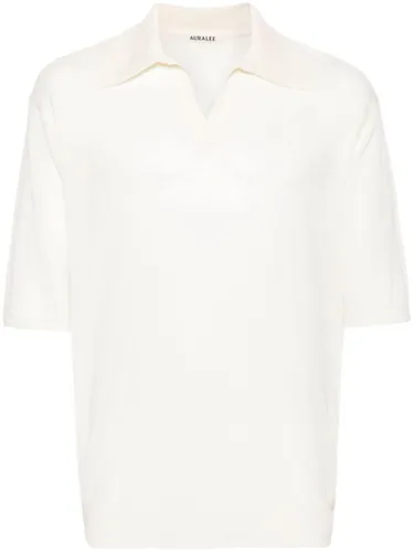 Wool And Silk Blend Polo Shirt - AURALEE - Modalova