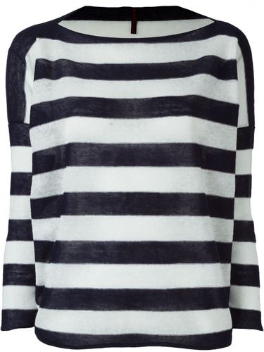 Striped Cotton Boat Neck Sweater - Daniela Gregis - Modalova