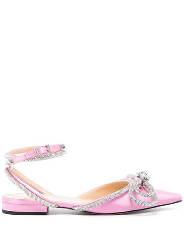 Double Bow Satin Slingback Ballet Flats - MACH & MACH - Modalova