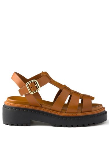 Prada Leather Cage Sandals - Prada - Modalova