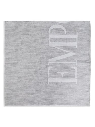 Logo Cotton Blend Scarf - Emporio Armani - Modalova