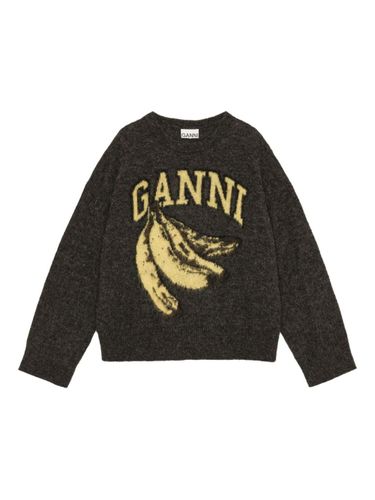 GANNI Banana Wool Crewneck Sweater - GANNI - Modalova
