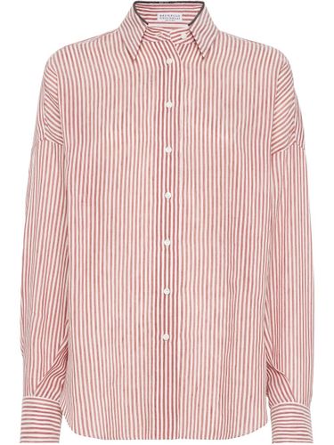 Striped Linen Shirt - Brunello Cucinelli - Modalova