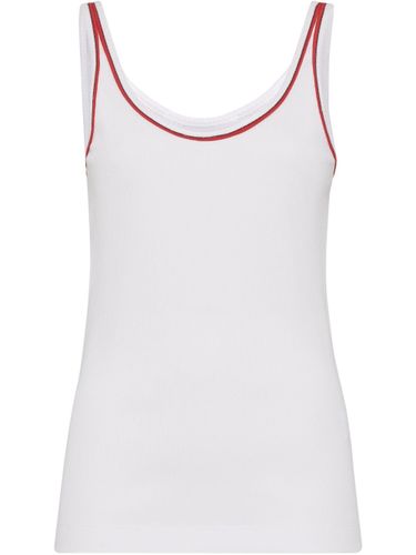Cotton Top With Shiny Piping - Brunello Cucinelli - Modalova
