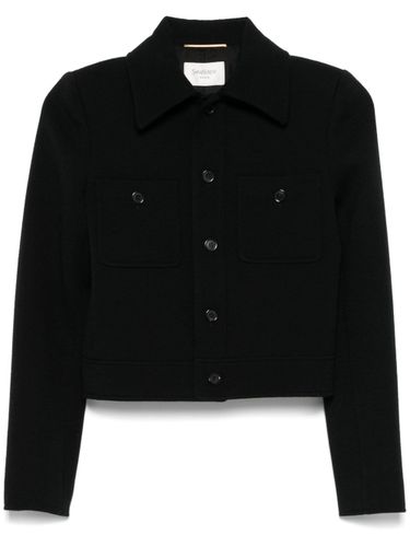 Wool Blend Cropped Jacket - Saint Laurent - Modalova