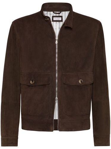 Suede Leather Jacket - Brunello Cucinelli - Modalova