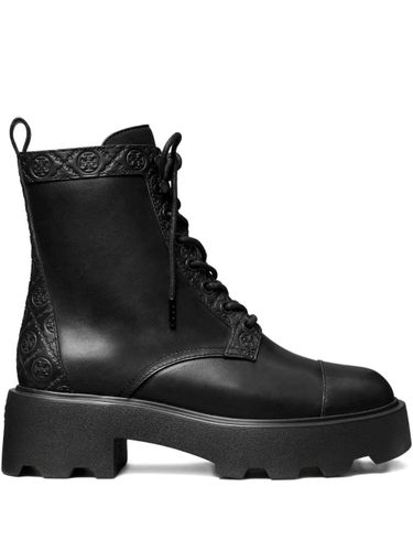 Monogram Leather Ankle Boots - Tory Burch - Modalova