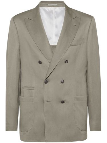 Silk And Linen Jacket - Brunello Cucinelli - Modalova