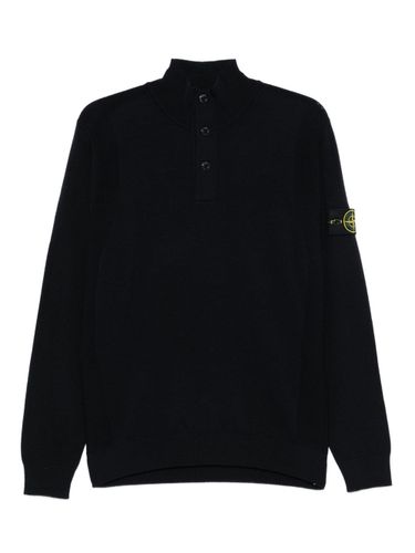High-Neck Sweater With Button Closure - Stone Island - Modalova