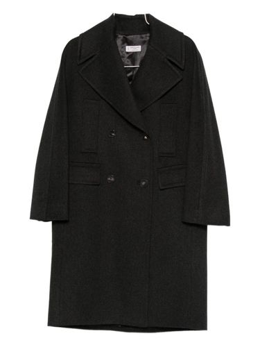 Wool Double-Breasted Coat - Alberto Biani - Modalova