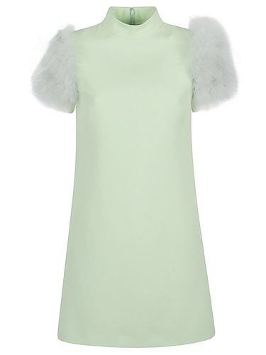 Feathered Wool And Silk Dress - Valentino - Modalova