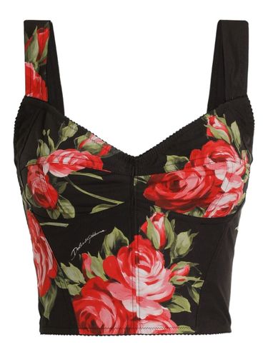 Roses Bouquet Print Bustier Top - Dolce & Gabbana - Modalova