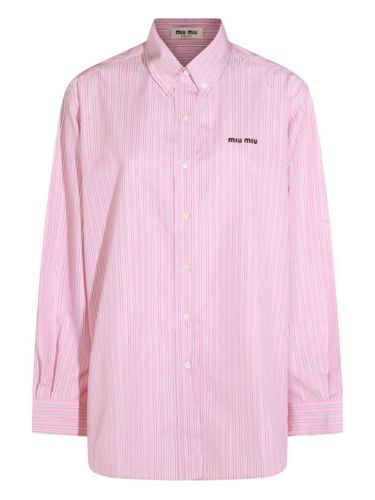 Miu Miu Striped Cotton Shirt - Miu Miu - Modalova