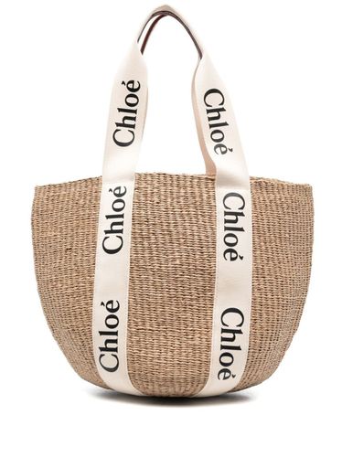 Chloé Woody Large Straw Basket Bag - Chloé - Modalova