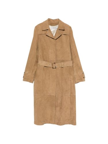 Suede Leather Trench Coat - Golden Goose - Modalova