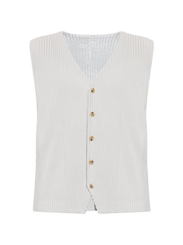 Pleated V-Necked Vest - HOMME PLISSE' ISSEY MIYAKE - Modalova