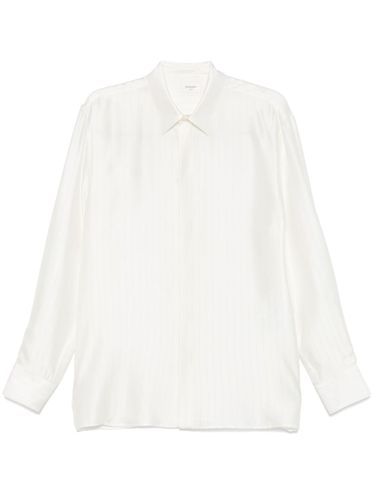 Striped Satin Piqué Shirt - Saint Laurent - Modalova