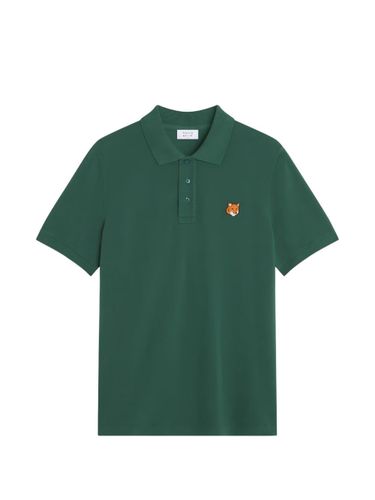 Fox Head Cotton Polo Shirt - MAISON KITSUNE' - Modalova