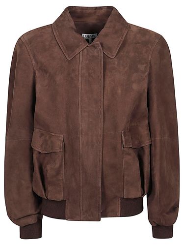 Loewe Suede Leather Bomber Jacket - Loewe - Modalova