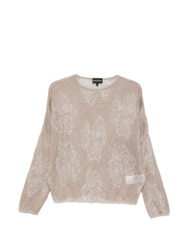 Embroidered Crewneck Sweater - Emporio Armani - Modalova