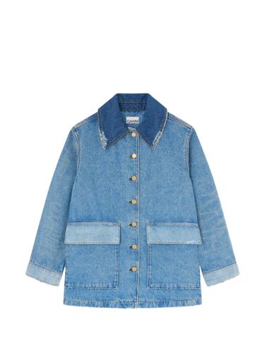 GANNI Patchwork Denim Jacket - GANNI - Modalova
