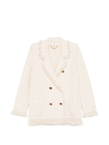 Cotton Double-Breasted Jacket - Elisabetta Franchi - Modalova