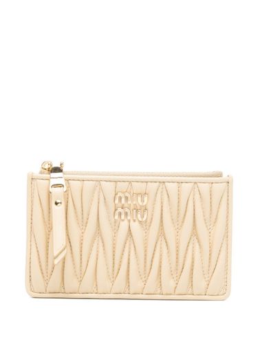 Leather Zipped Credit Cards Holder - Miu Miu - Modalova
