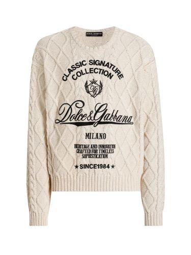 Sweater With Woven Pattern - Dolce & Gabbana - Modalova