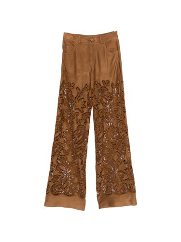 Suede Leather Effect Trousers - ERMANNO - Modalova