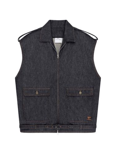 Denim Sleeveless Bomber Jacket - COURRÈGES - Modalova