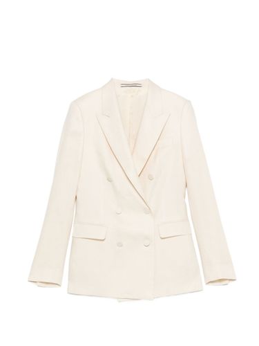 Linen Double-Breasted Suit - Tagliatore - Modalova