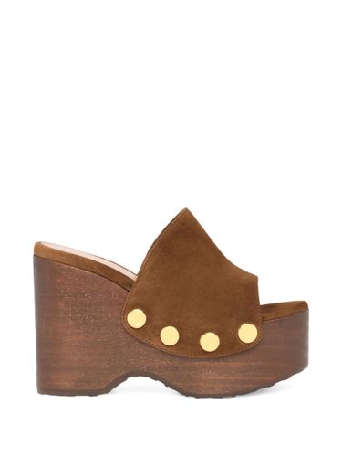Suede Leather Wedge Sandals - Gianvito Rossi - Modalova