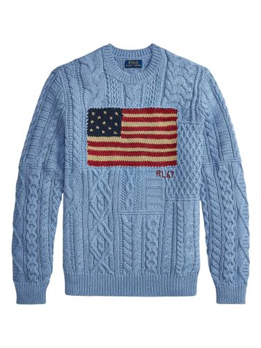 Aran-Knit Flag Sweater - POLO RALPH LAUREN - Modalova