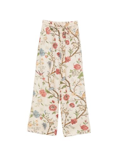 Printed Linen Trousers - INTO THE EAST - Modalova
