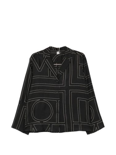 TOTEME Monogram Silk Pajama Shirt - TOTEME - Modalova