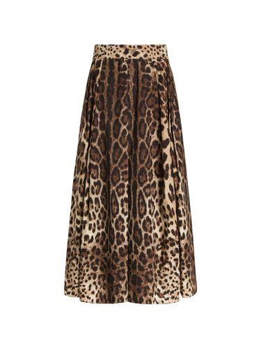 Leo Print Cotton Skirt - Dolce & Gabbana - Modalova