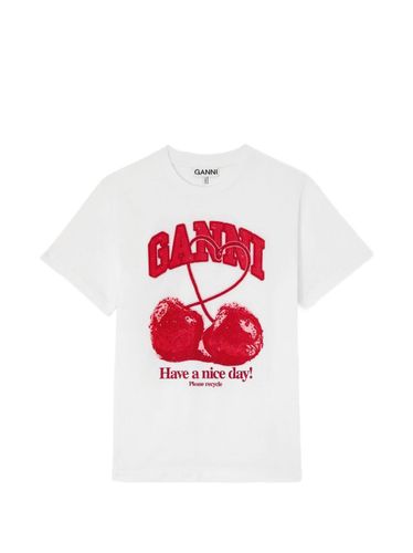 GANNI Printed Cotton T-Shirt - GANNI - Modalova