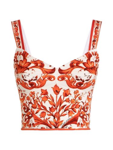 Maiolica Print Silk Top - Dolce & Gabbana - Modalova