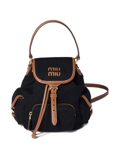 Canvas And Leather Medium Backpack - Miu Miu - Modalova