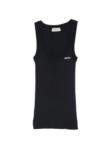 Miu Miu Logo Cotton Tank Top - Miu Miu - Modalova