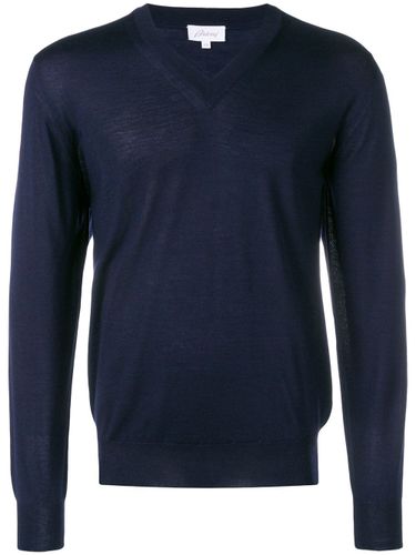 Wool Cashmere And Silk V-Necked Sweater - BRIONI - Modalova