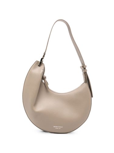 Medium Leather Hobo Bag - Emporio Armani - Modalova