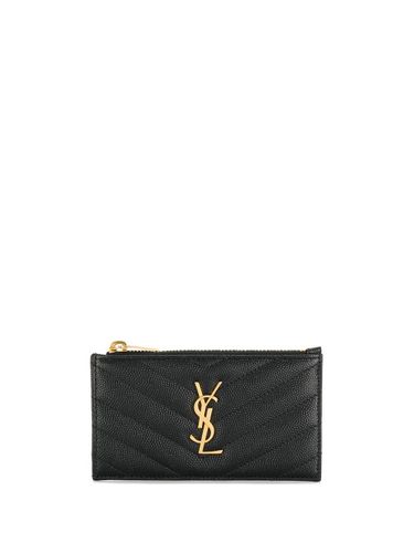 Cassandre Leather Zipped Card Case - Saint Laurent - Modalova