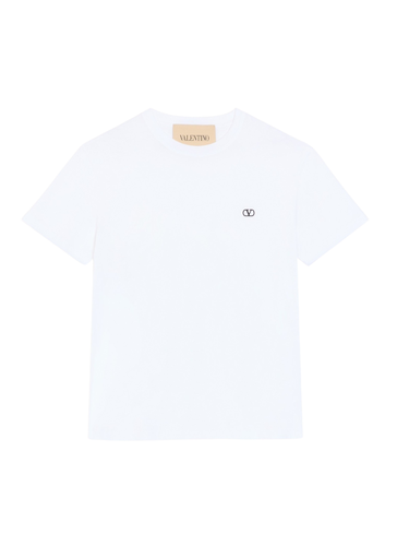 Cotton T-Shirt With Vlogo Embroidery - Valentino - Modalova