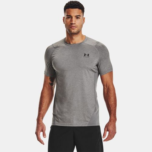 Haut ajusté à manches courtes HeatGear® Carbon Heather / Noir S - Under Armour - Modalova